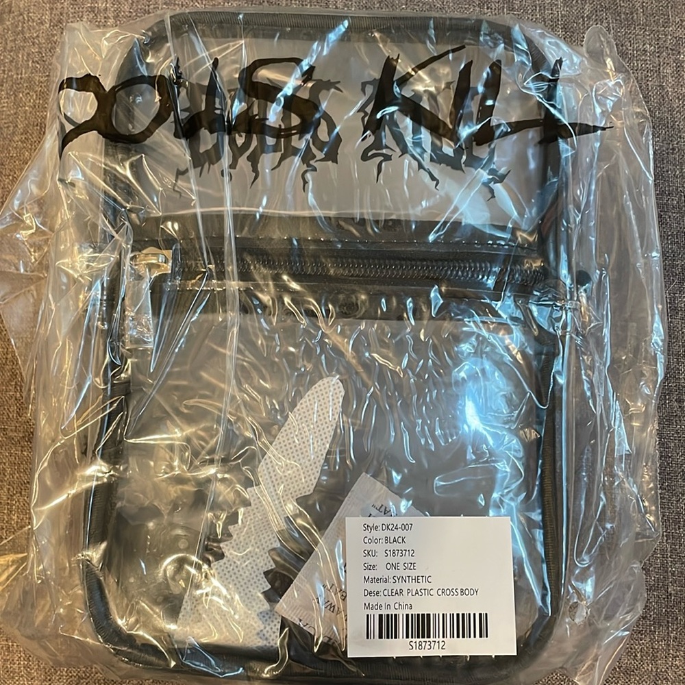 Dolls Kill transparent crossbody. Good for festivals and concerts for bag check
